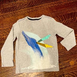 Tea collection kids whale long sleeve shirt size 8